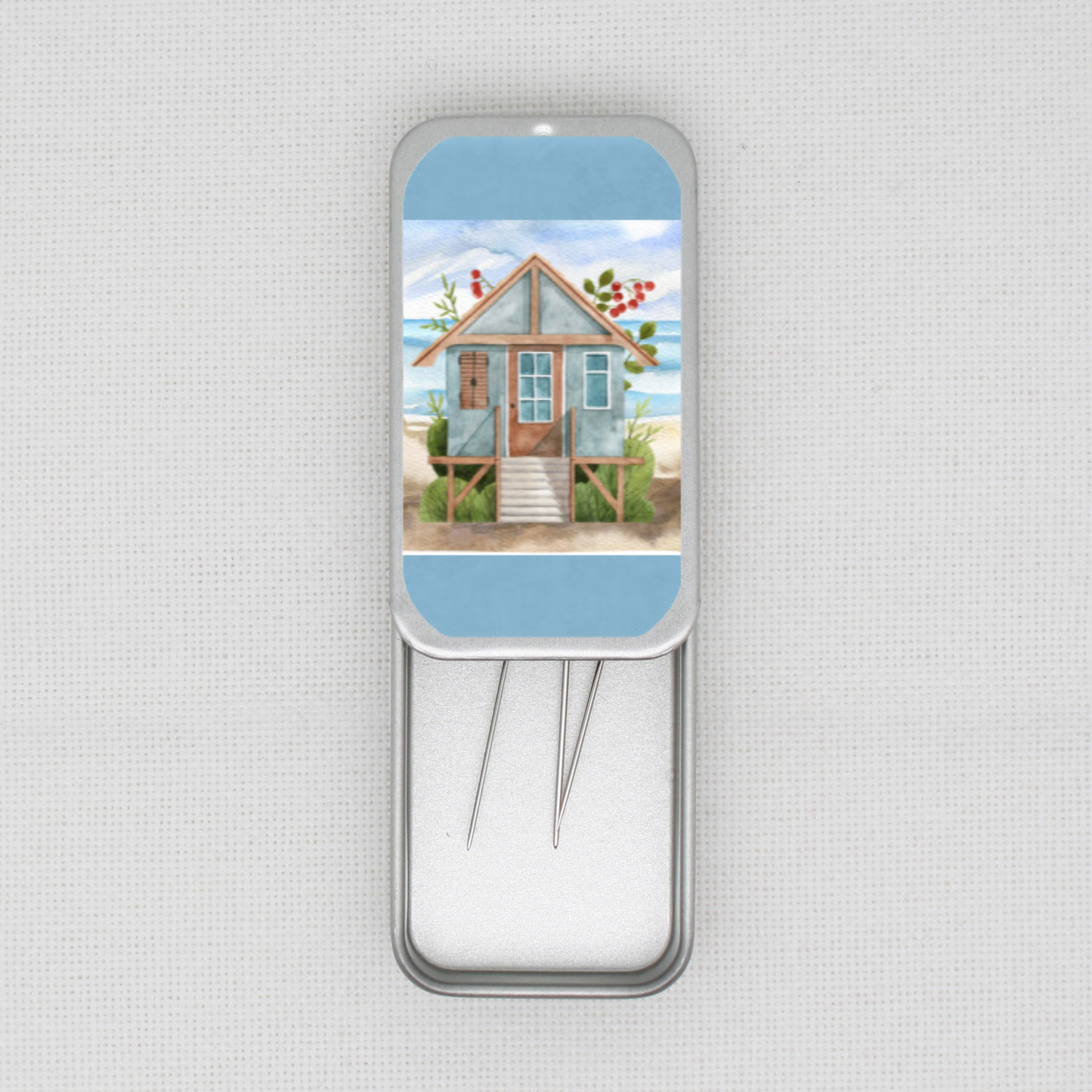 Beach Hut Needle Tin