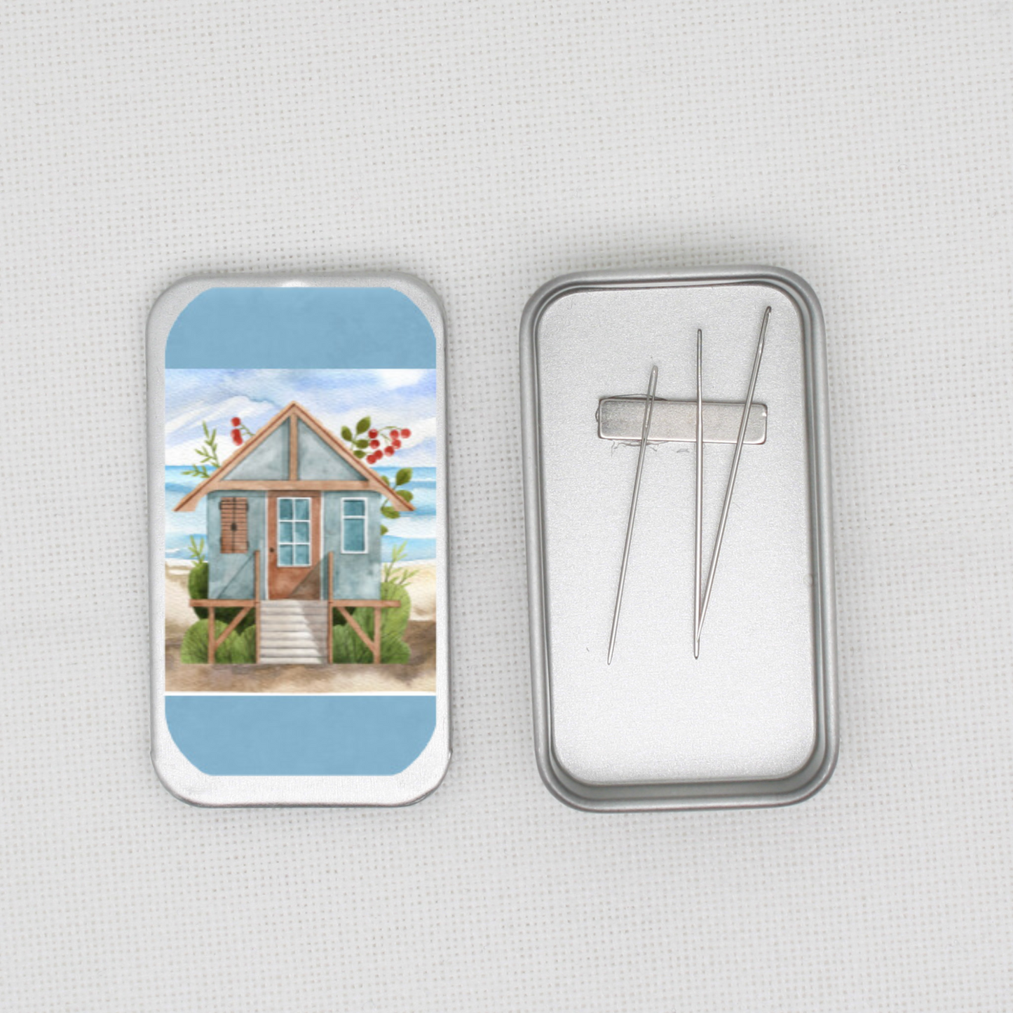 Beach Hut Needle Tin