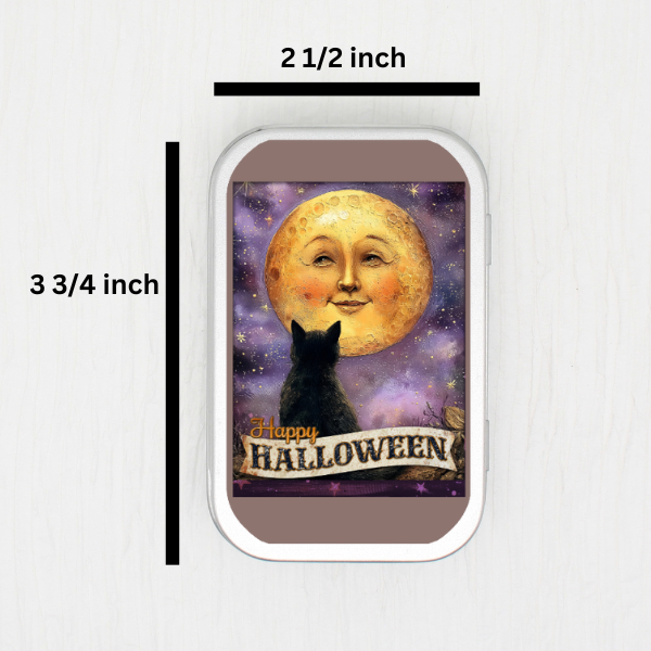 Cat And Moon Face Small Storage Tin