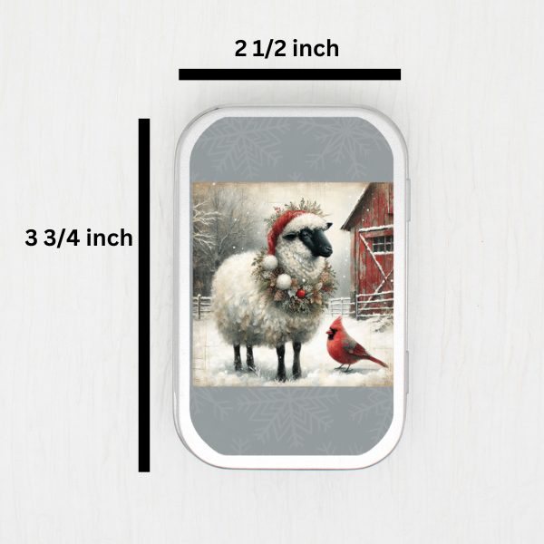 Christmas Sheep Small Storage Tin
