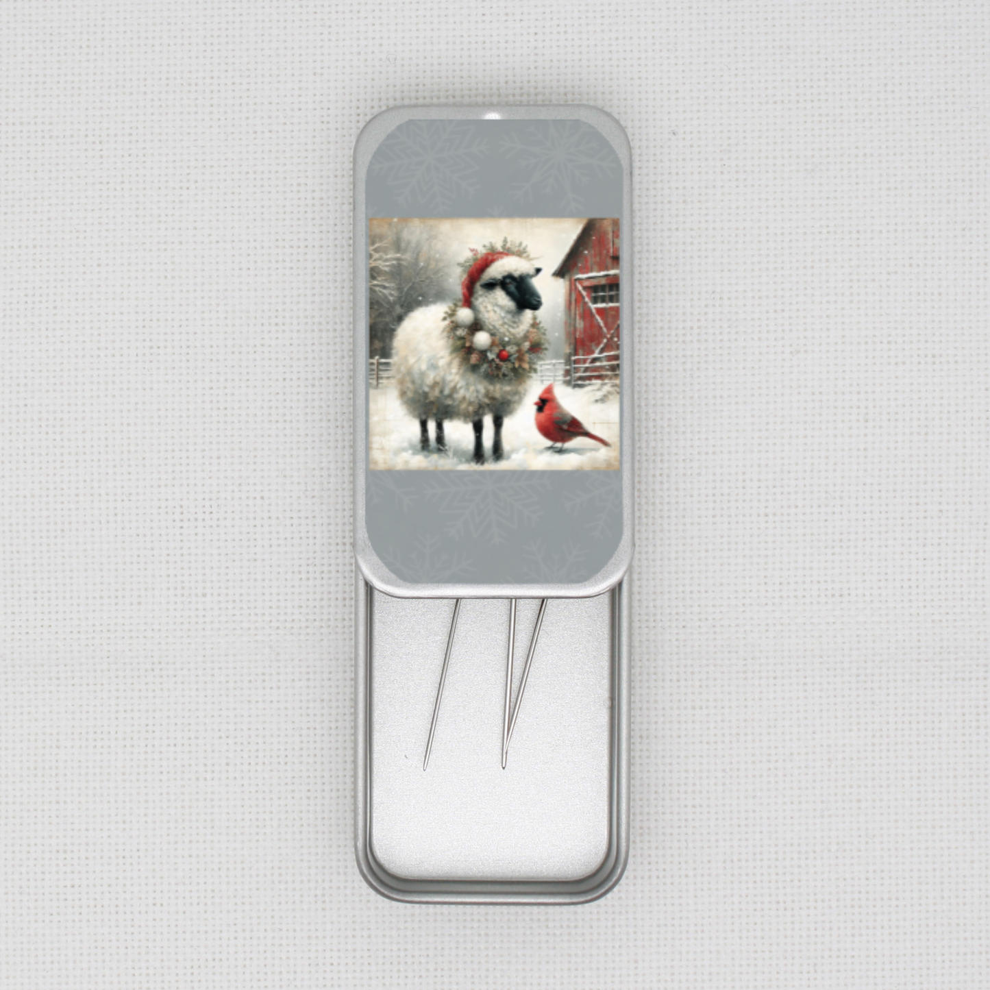 Christmas Sheep Needle Tin