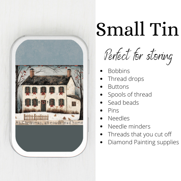 At Christmas All Roads Lead Home Small Storage Tin