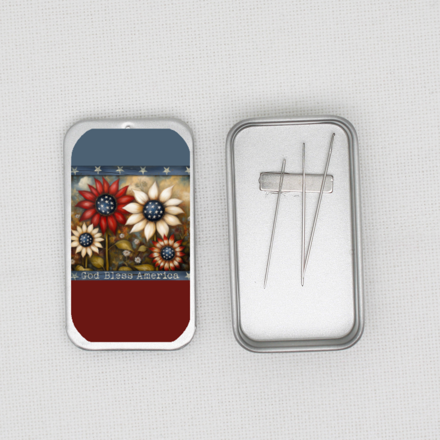 God Bless America Needle Tin