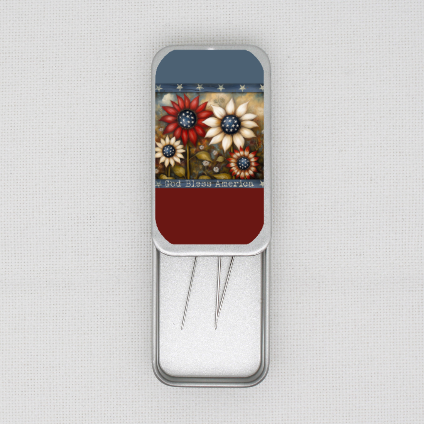 God Bless America Needle Tin