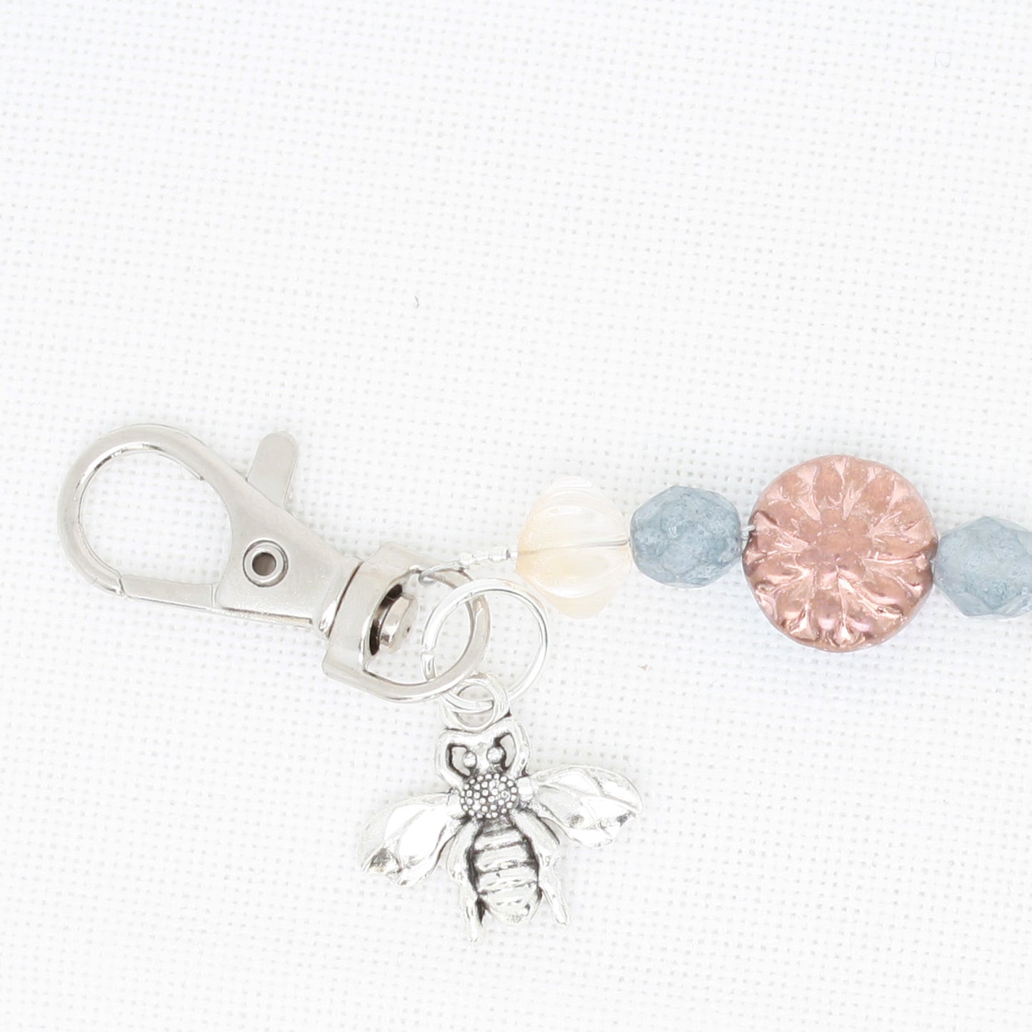 Flower and Bee Scissor Fob