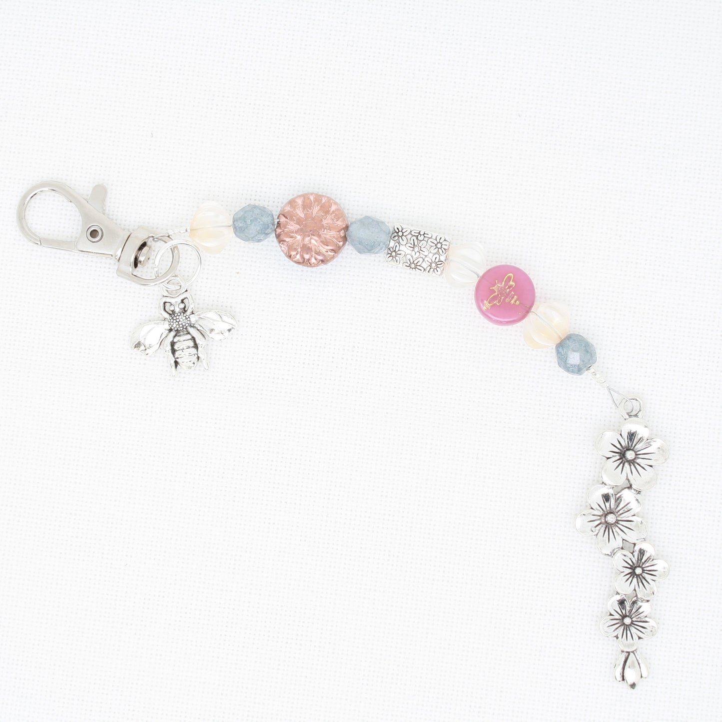 Flower and Bee Scissor Fob