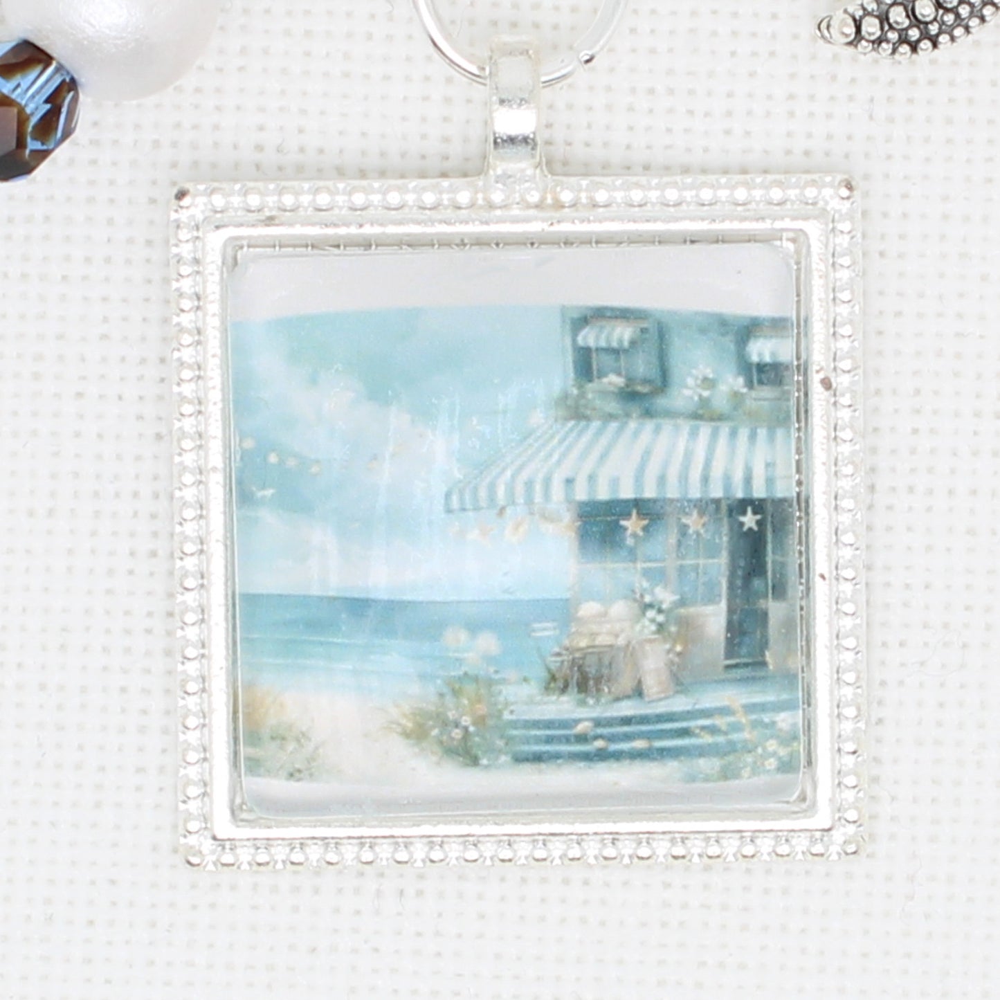 Beach Cafe Zipper Pull/ Mini-Fob