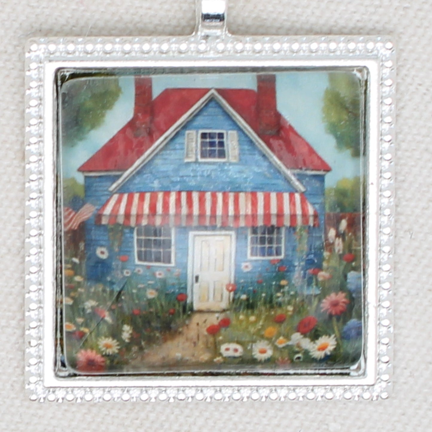 Summer House Zipper Pull/ Mini-Fob