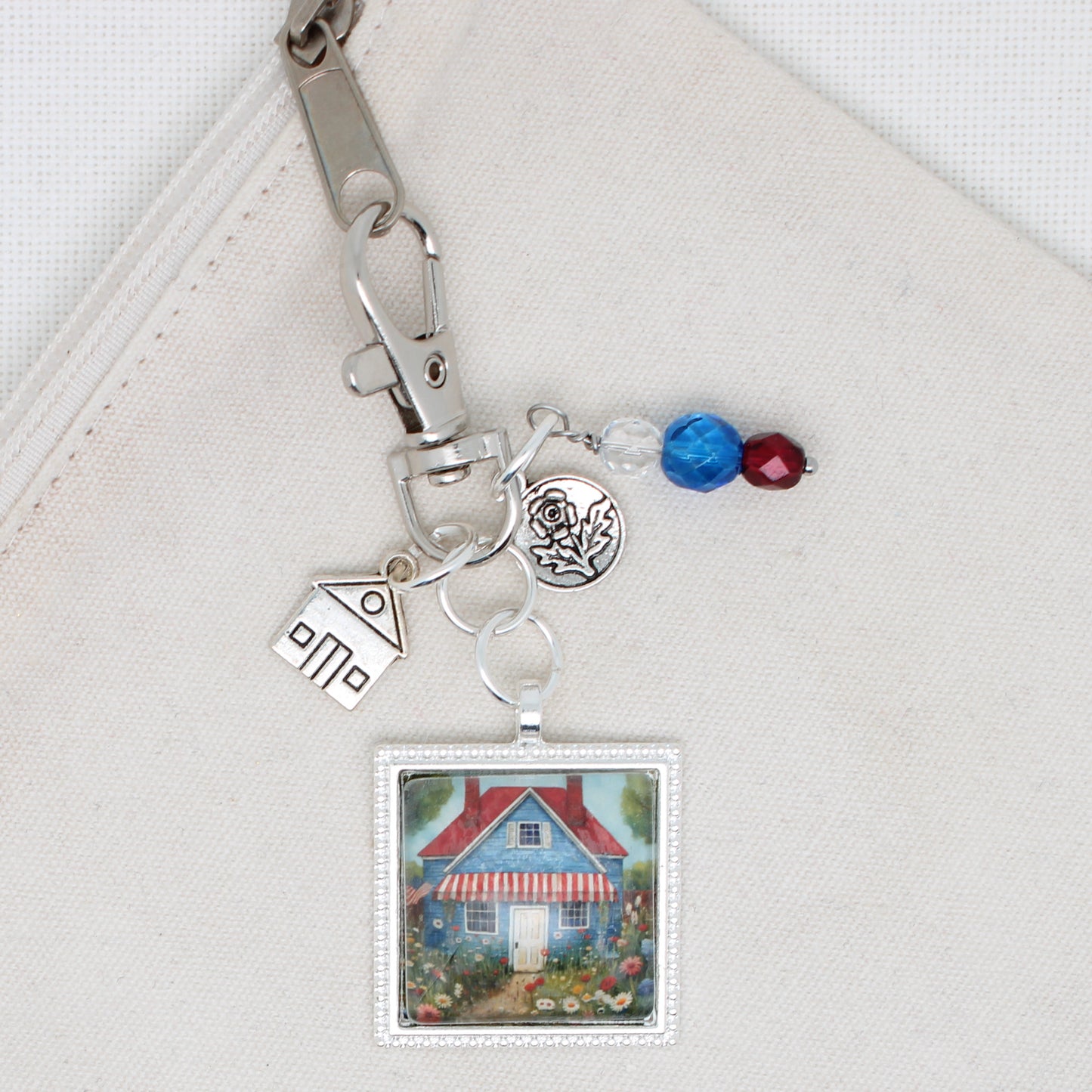 Summer House Zipper Pull/ Mini-Fob