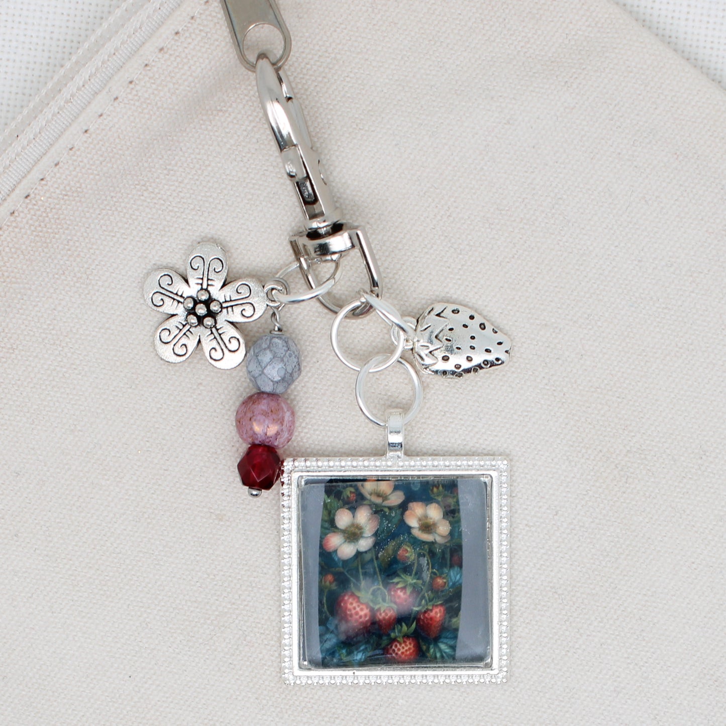 Night Things Strawberries Zipper Pull/ Mini-Fob