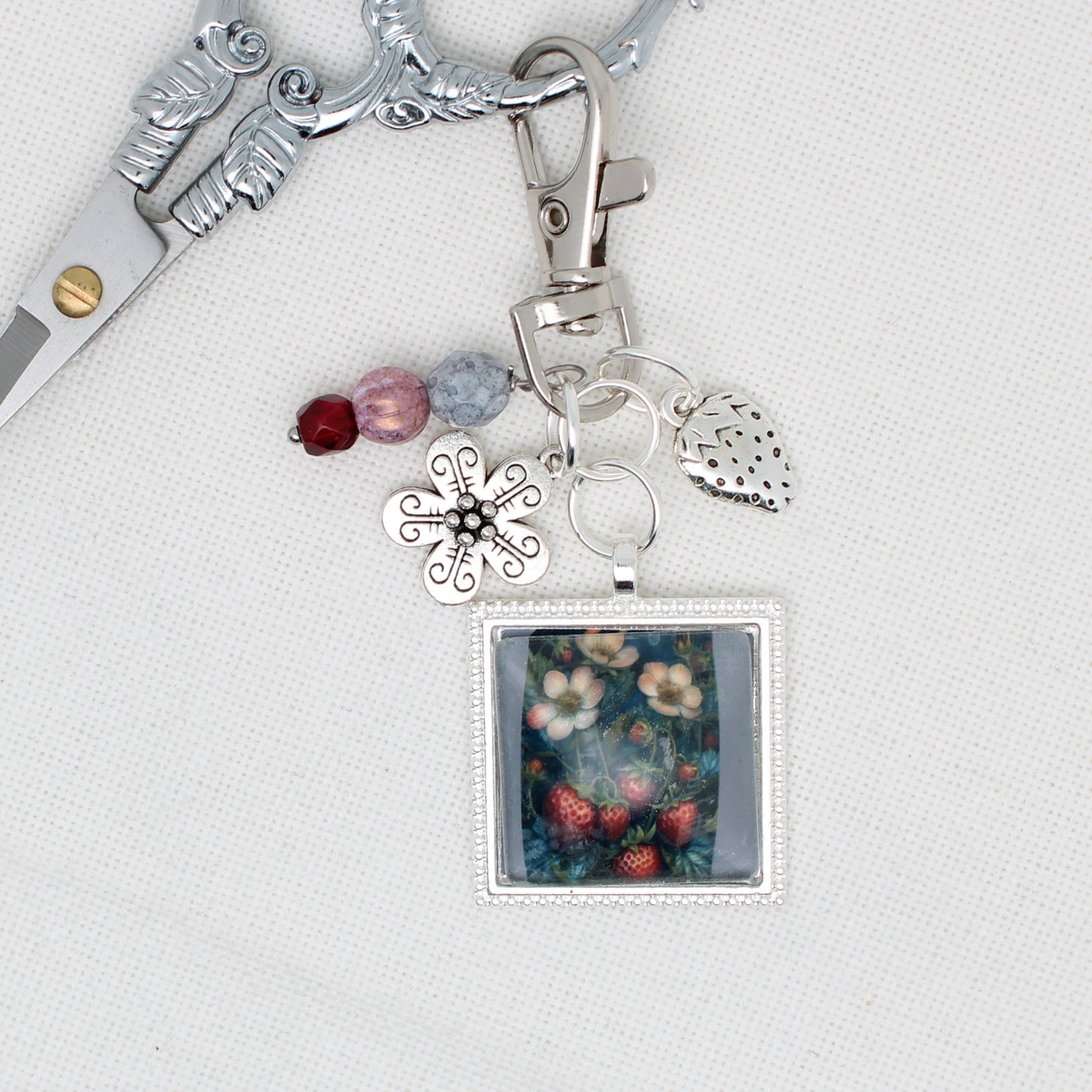 Night Things Strawberries Zipper Pull/ Mini-Fob
