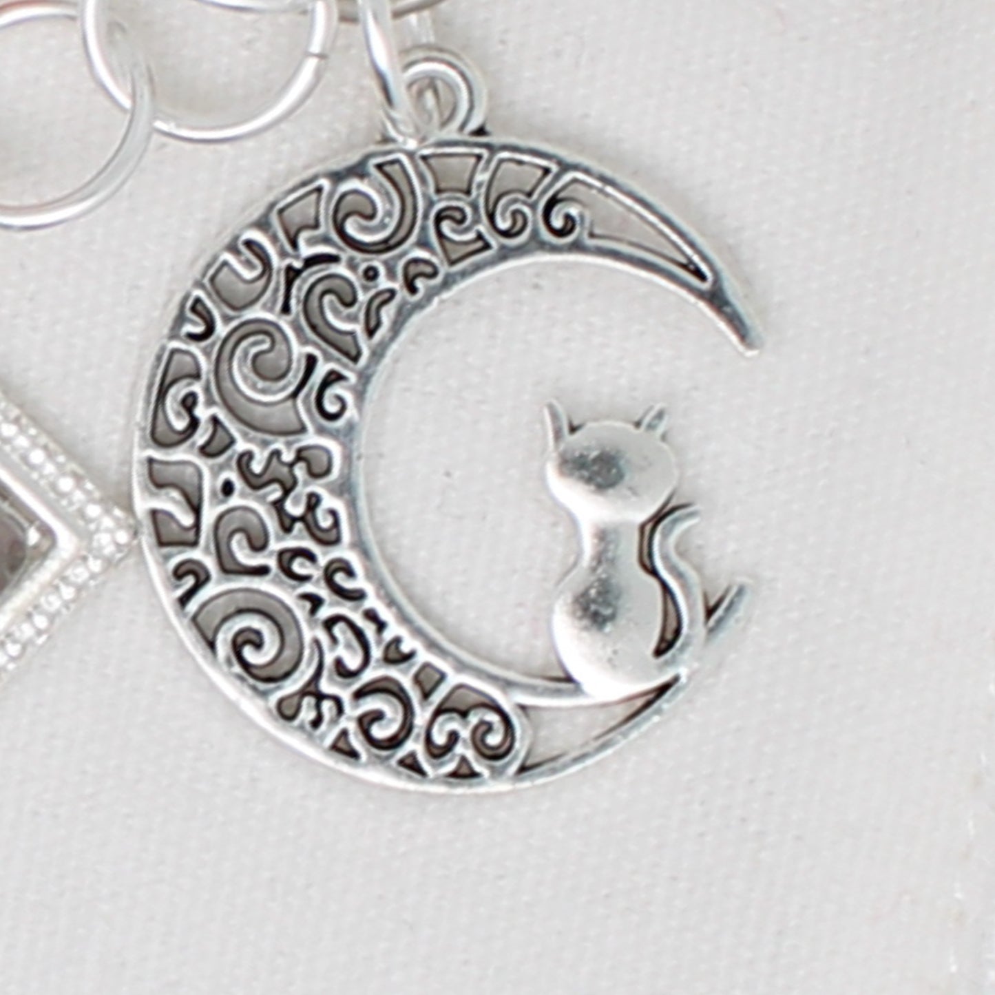 Cat And Moon Face Zipper Pull/ Mini-Fob
