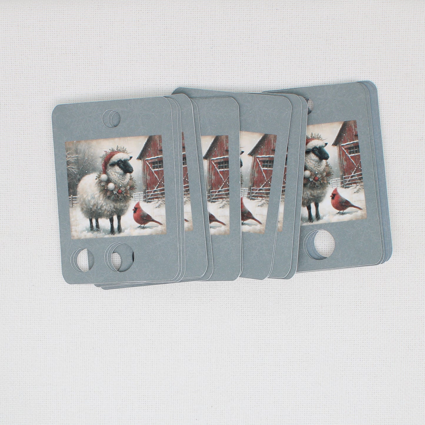 Christmas Sheep Floss Cards. - Pack of 20 Cards
