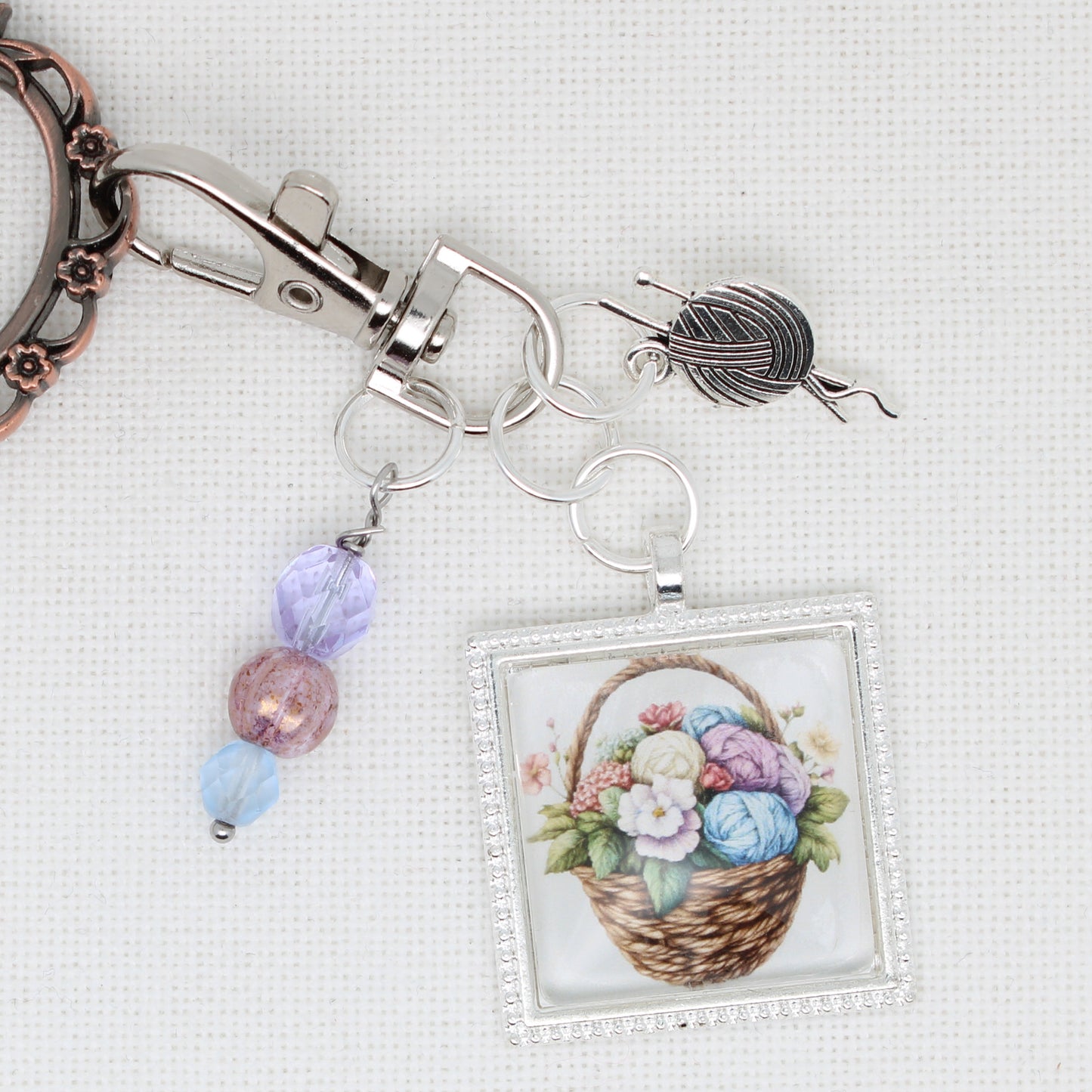 Basket Of Yarn Zipper Pull/ Mini-Fob