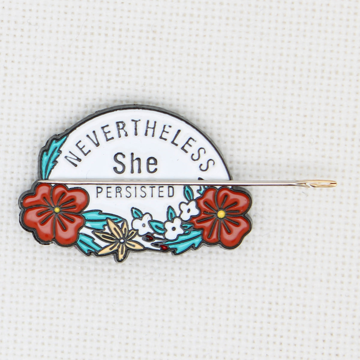 Nevertheless She Persisted Enamel Magnetic Needle Minder For Cross Stitch