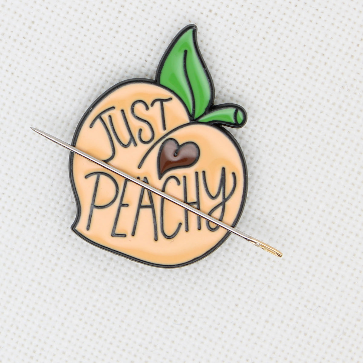 Just Peachy Enamel Magnetic Needle Minder For Cross Stitch