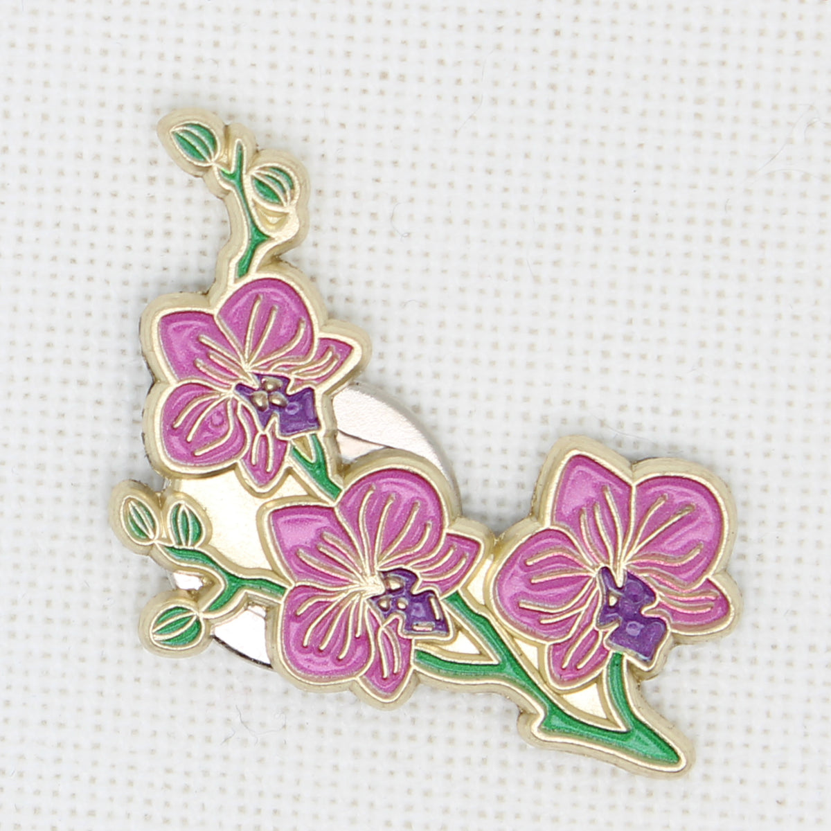 Orchid Enamel Magnetic Needle Minder For Cross Stitch