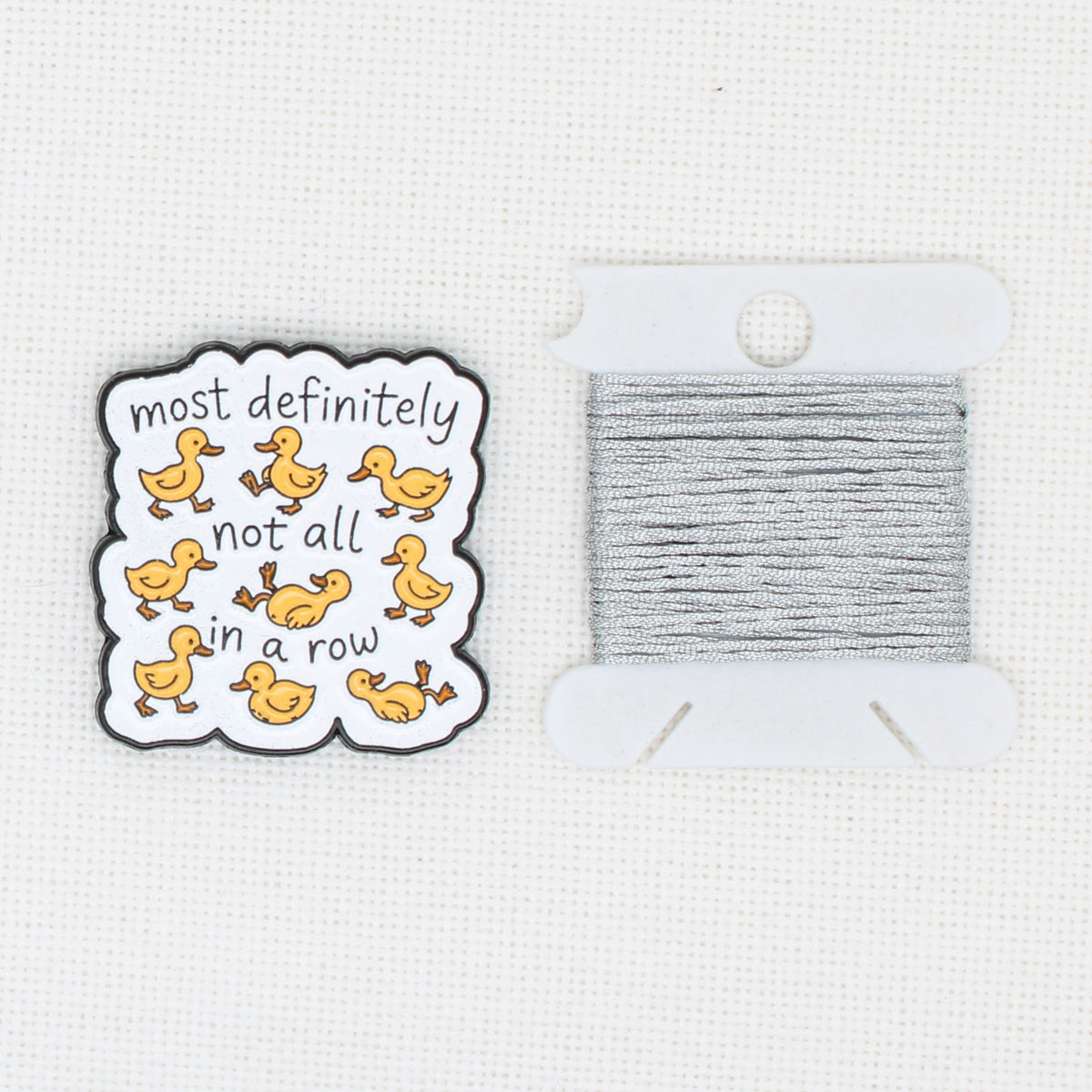 Ducks Not In A Row Enamel Magnetic Needle Minder For Cross Stitch