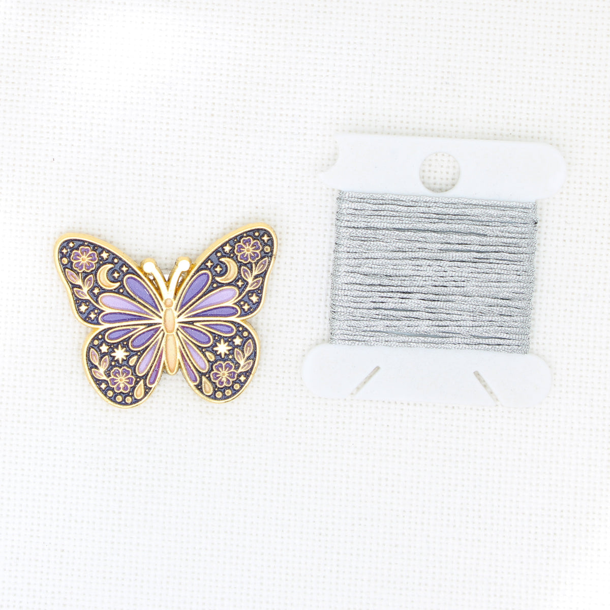 Purple Butterfly Enamel Magnetic Needle Minder For Cross Stitch