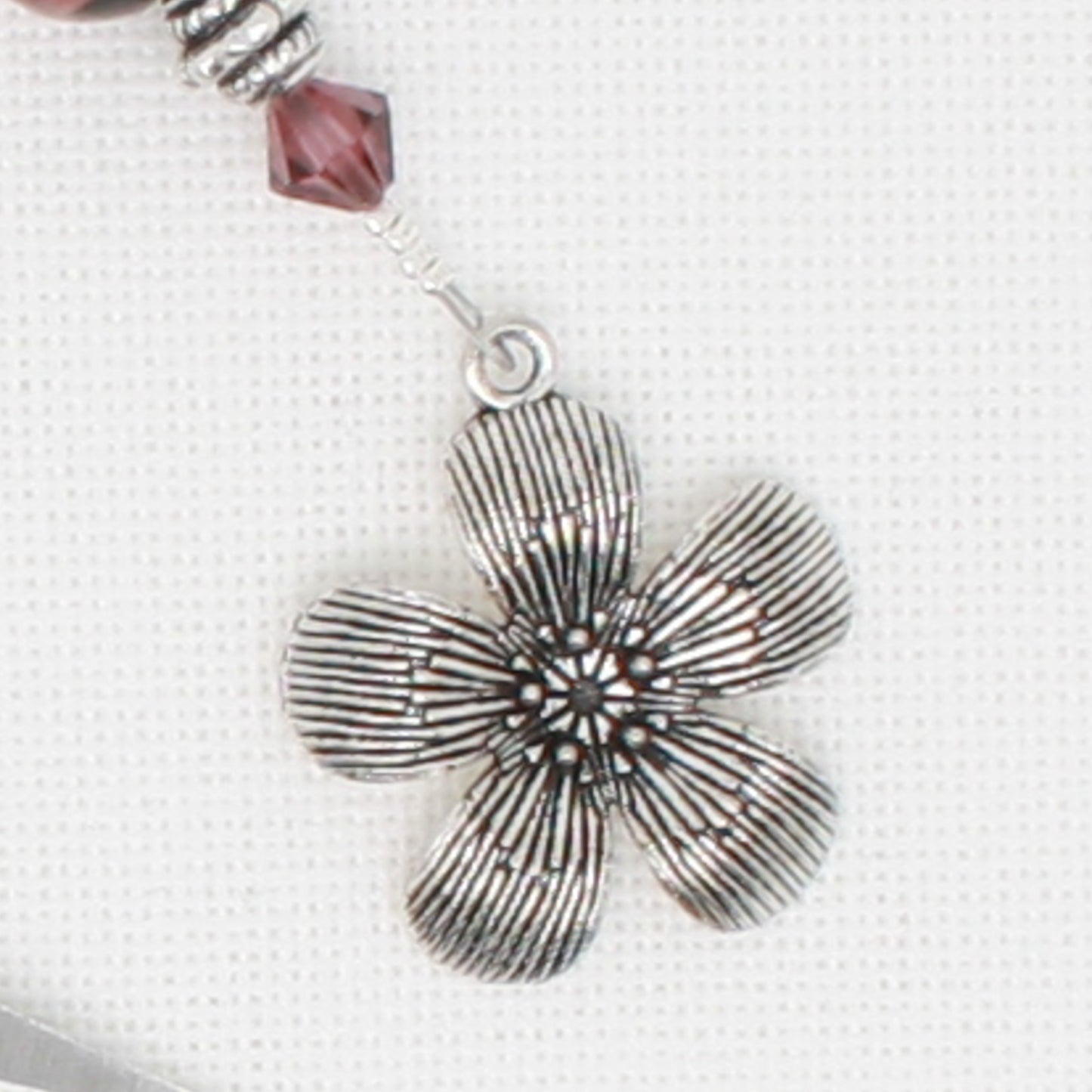 Mauve Flowers Scissor Fob