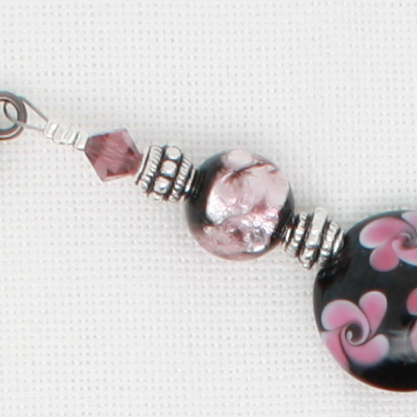Mauve Flowers Scissor Fob