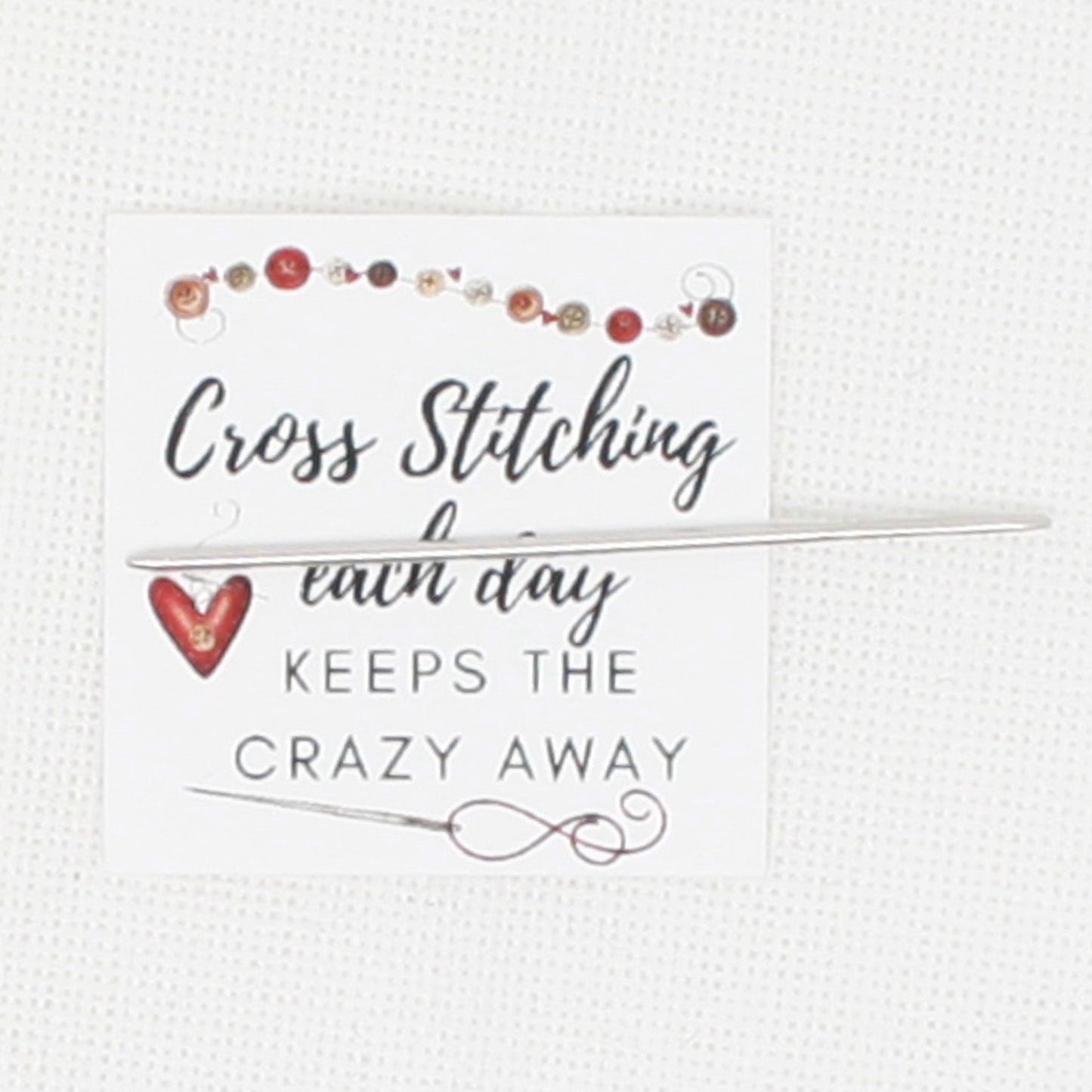 Cross Stitch Keeps The Crazies Away Needle Minder