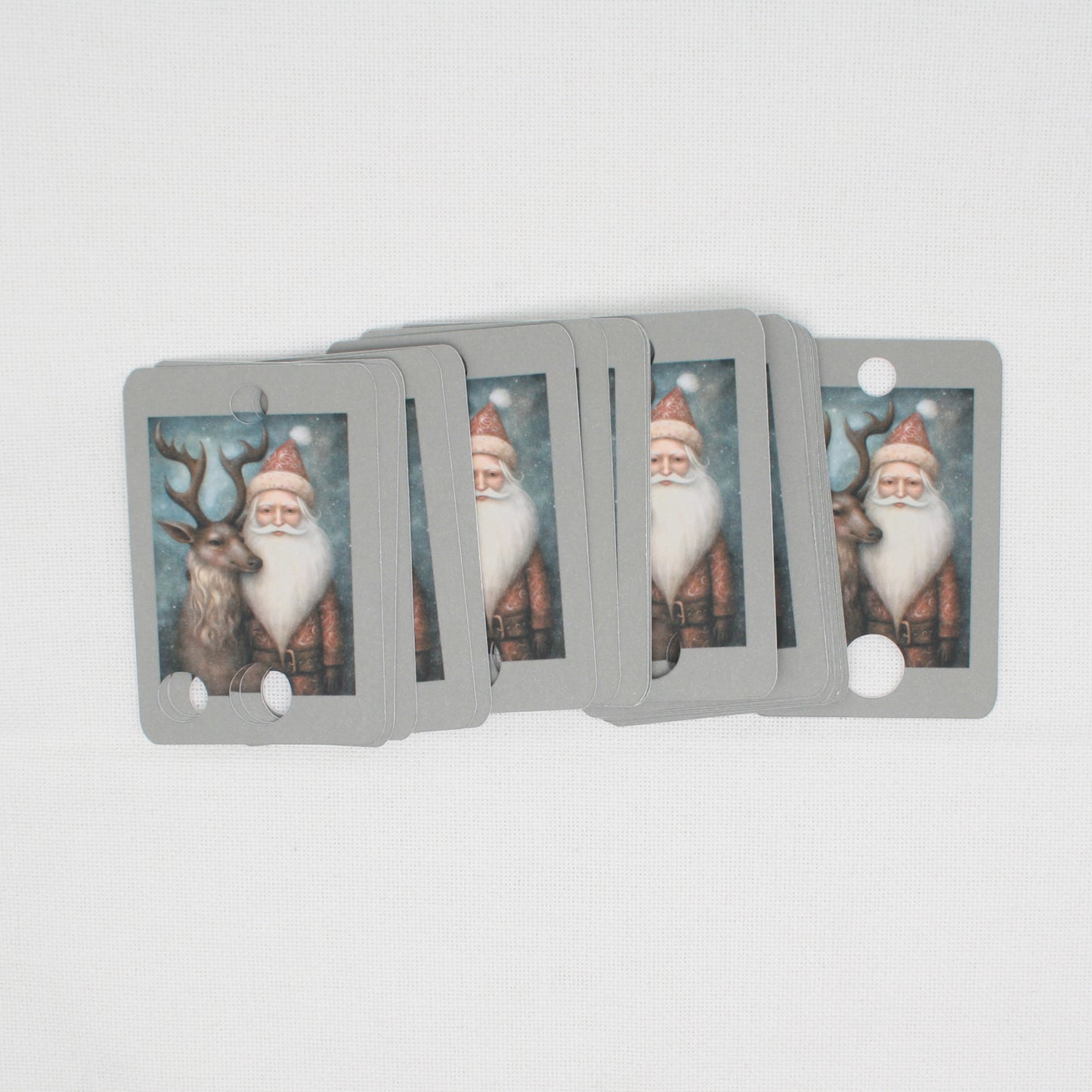 Santa and Reindeer Floss Cards.- Pack Of 20 Cards