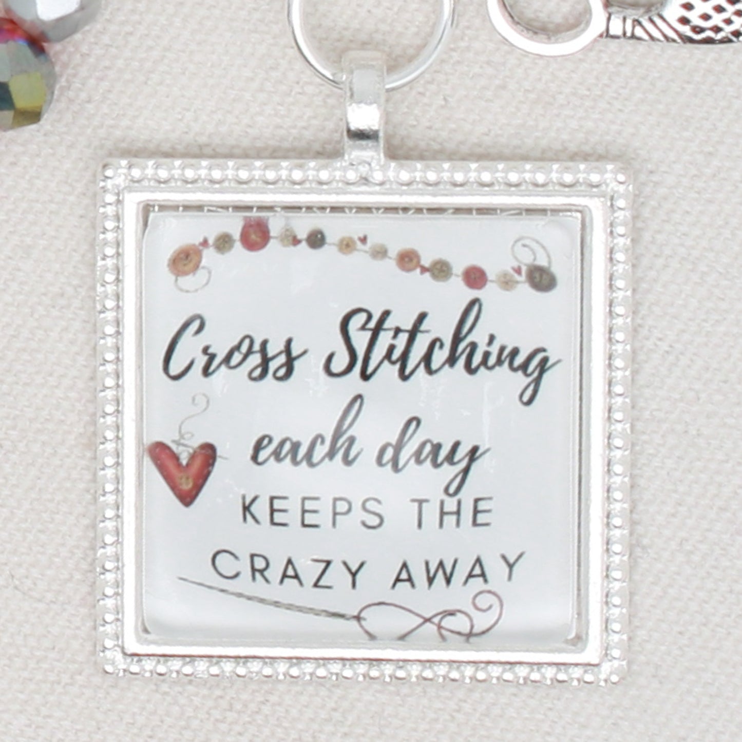 Cross Stitch Each Day Zipper Pull/ Mini- Fob