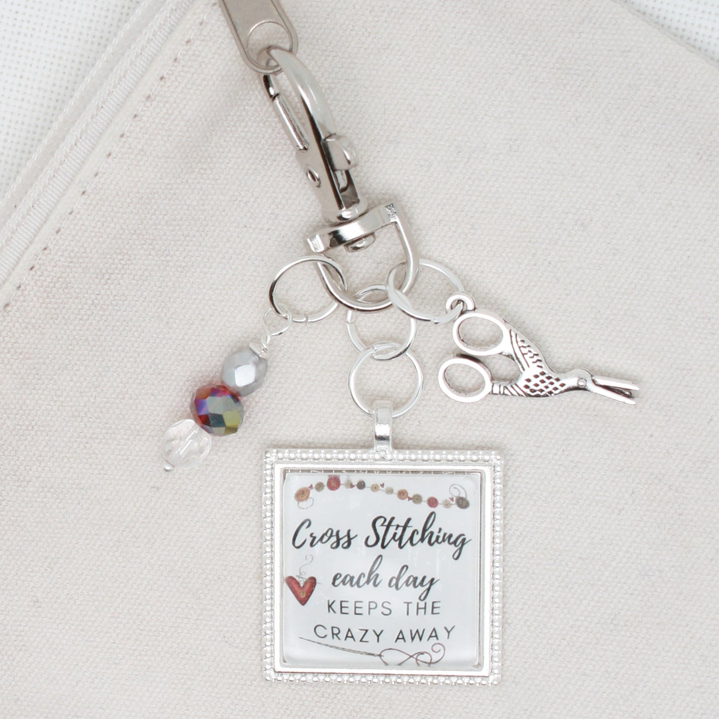 Cross Stitch Each Day Zipper Pull/ Mini- Fob