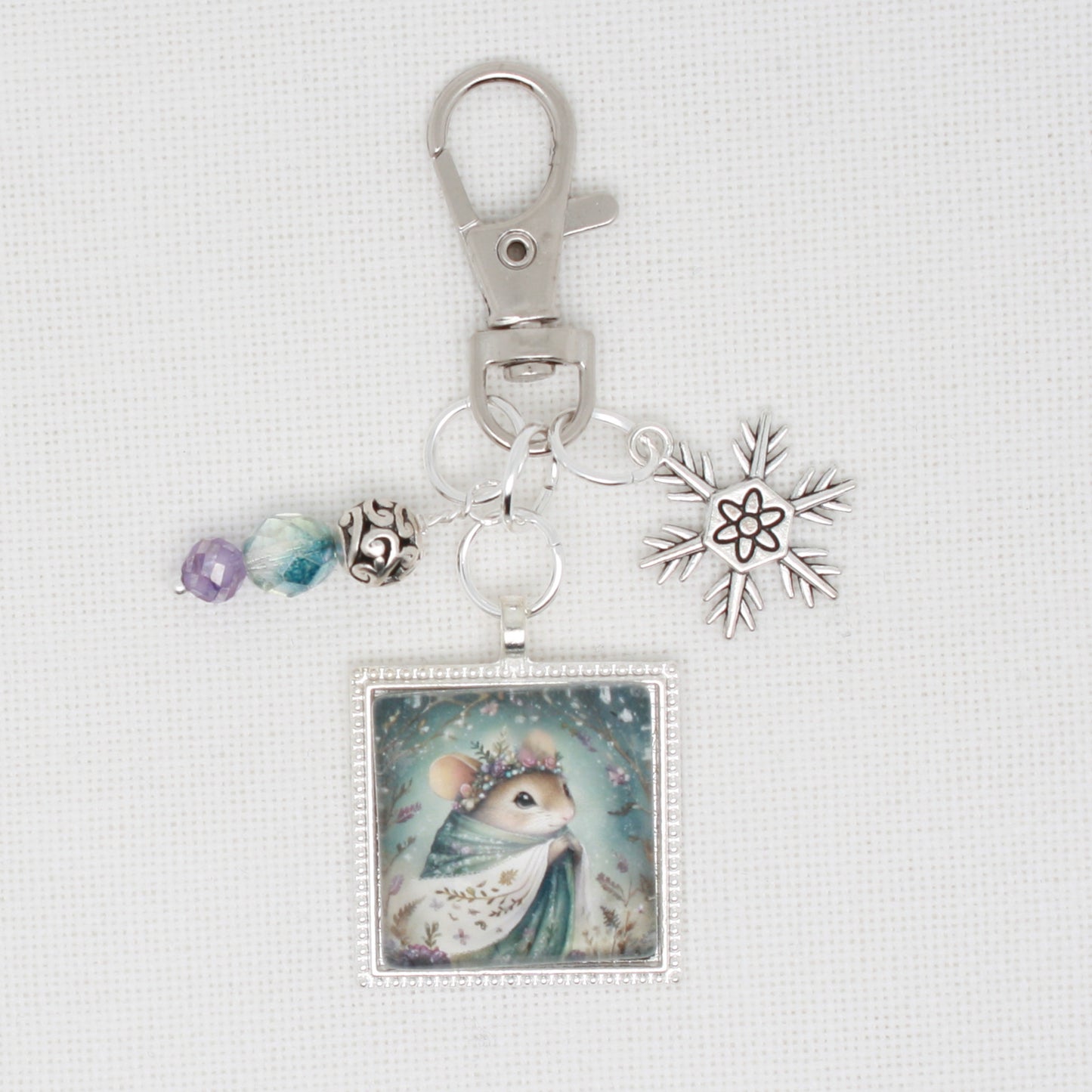 Winter Animals Mouse Zipper Pull/ Mini-Fob
