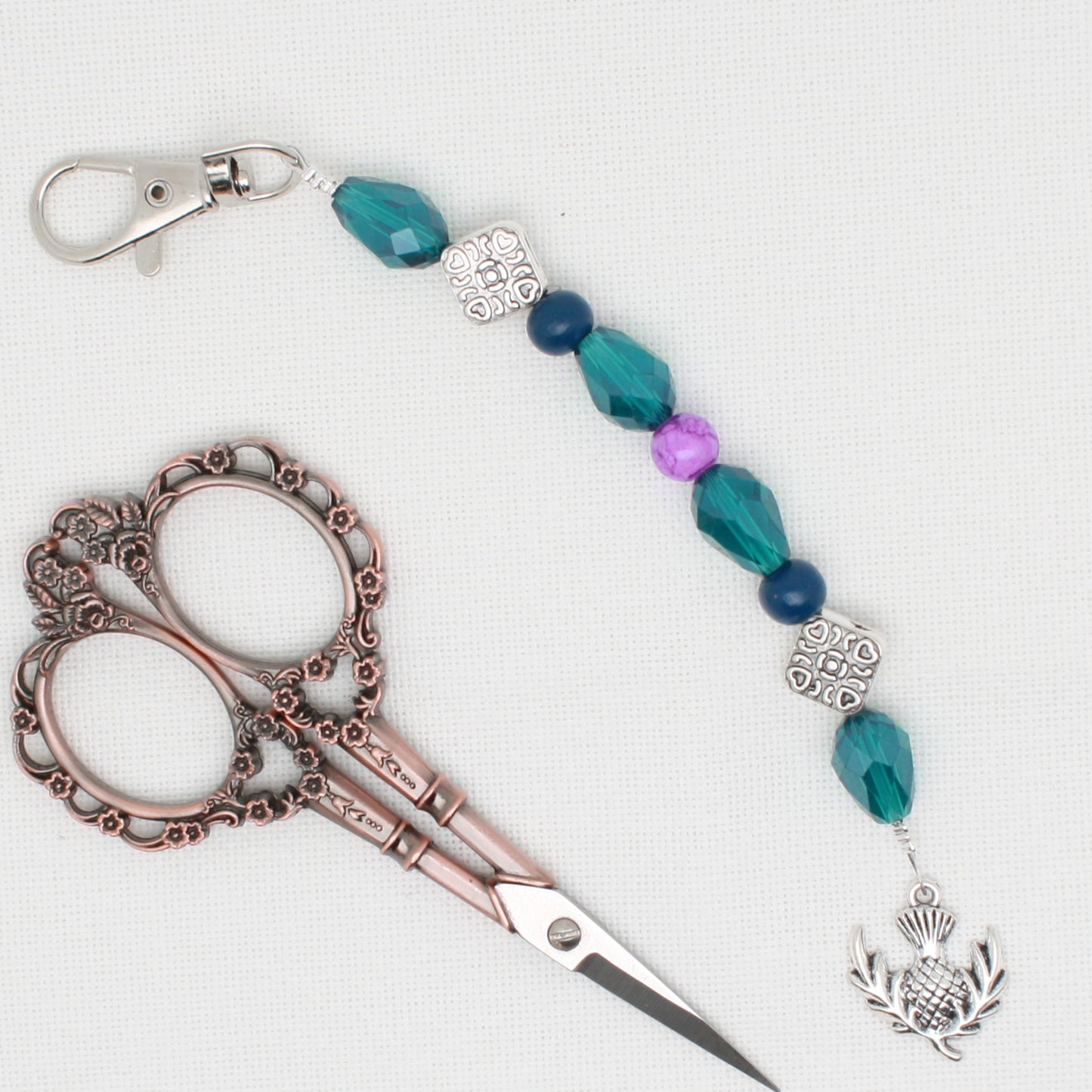 Thistle Flower Scissor Fob