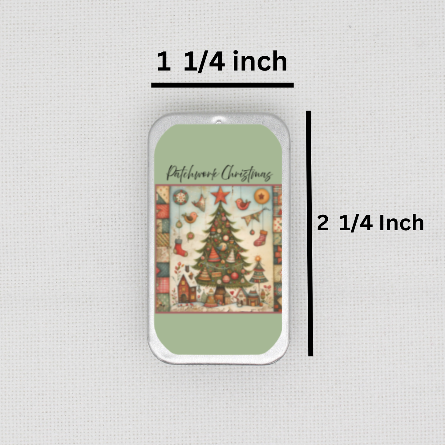 Patchwork Christmas Needle Tin