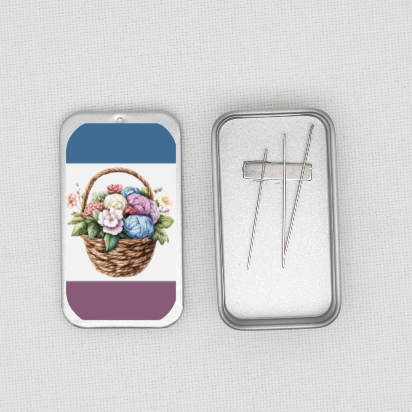 Basket Of Yarn Needle Tin