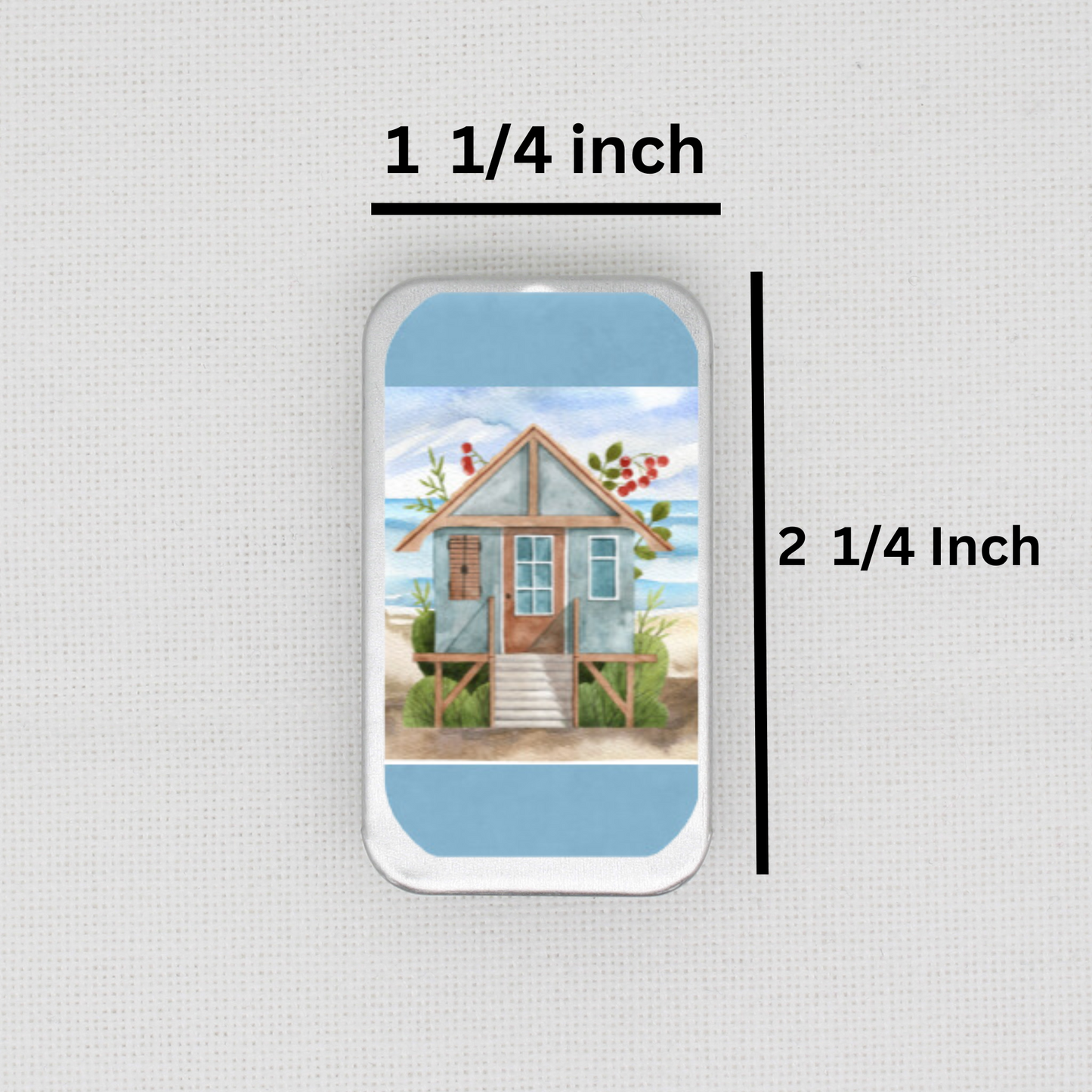Beach Hut Needle Tin