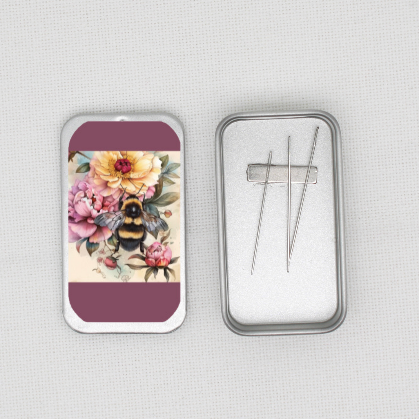 Bee and Flowers Needle Tin