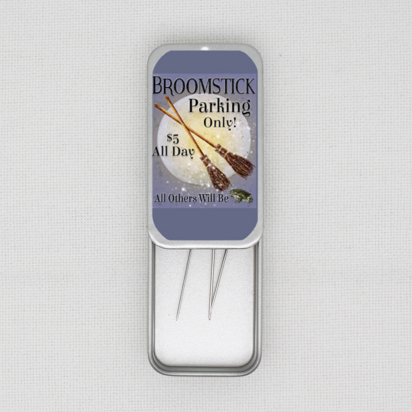 Broomstick Parking Needle Tin