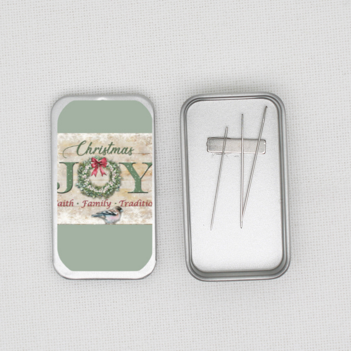 Christmas Joy Needle Tin