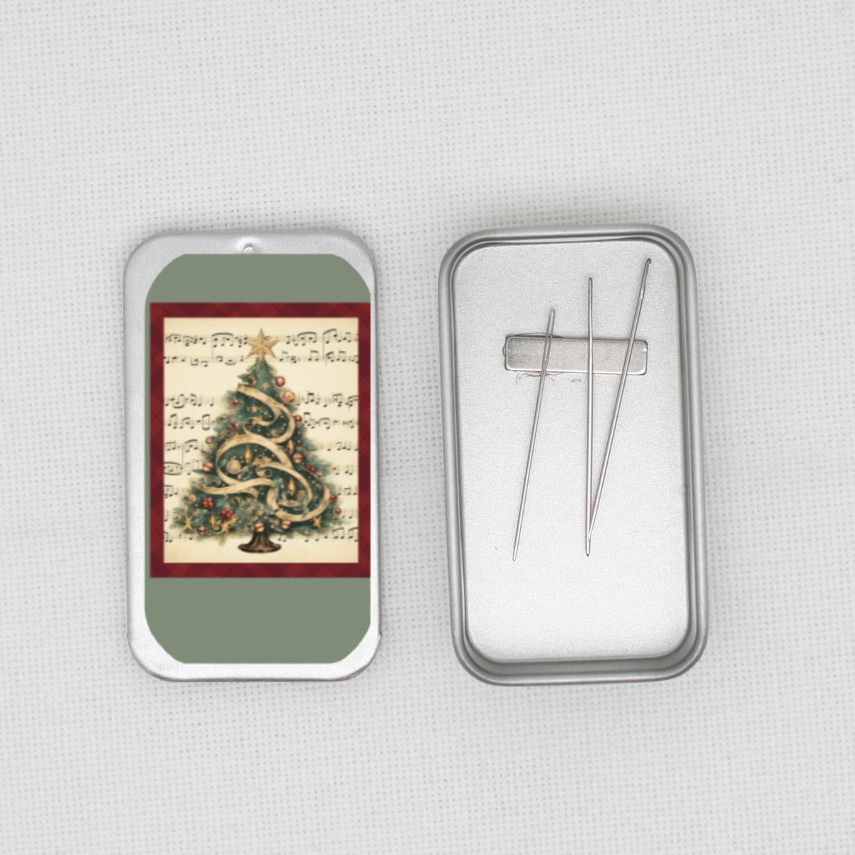 Musical Christmas Tree Needle Tin