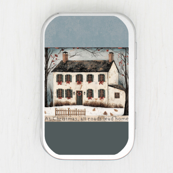 At Christmas All Roads Lead Home Small Storage Tin