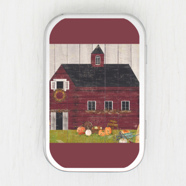 Fall Barn Small Storage Tin