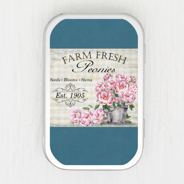 Peonies Small Storage Tin