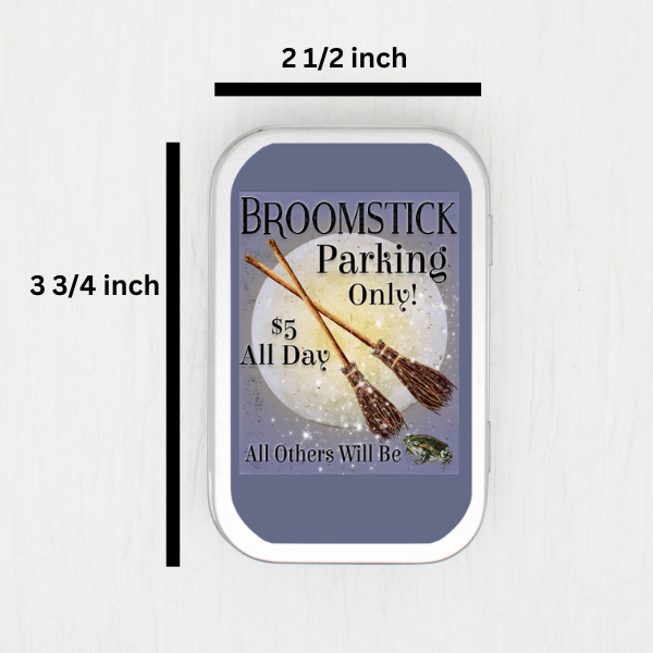 Broomstick Parking Small Storage Tin