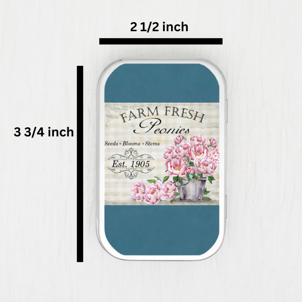 Peonies Small Storage Tin