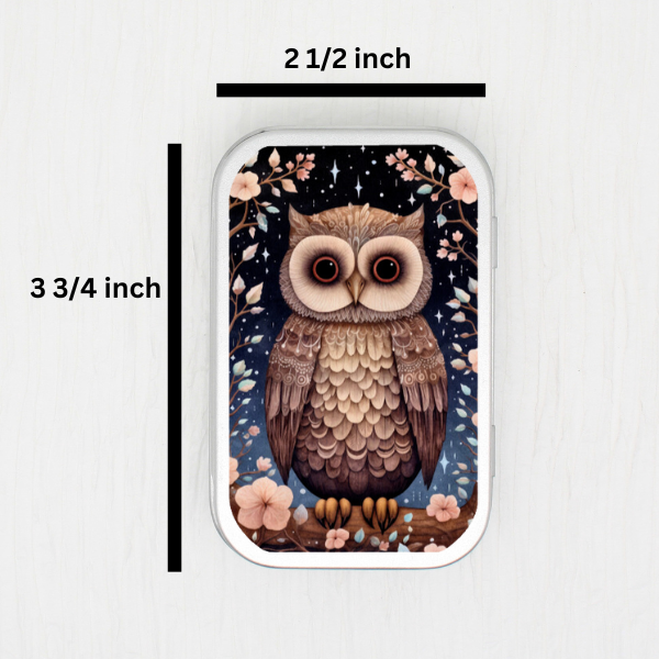 Winter Animals Owl Small Storage Tin