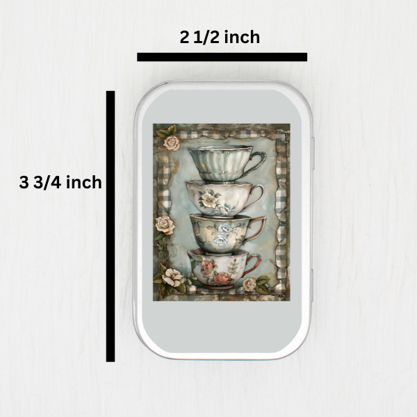 Teacups Small Storage Tin
