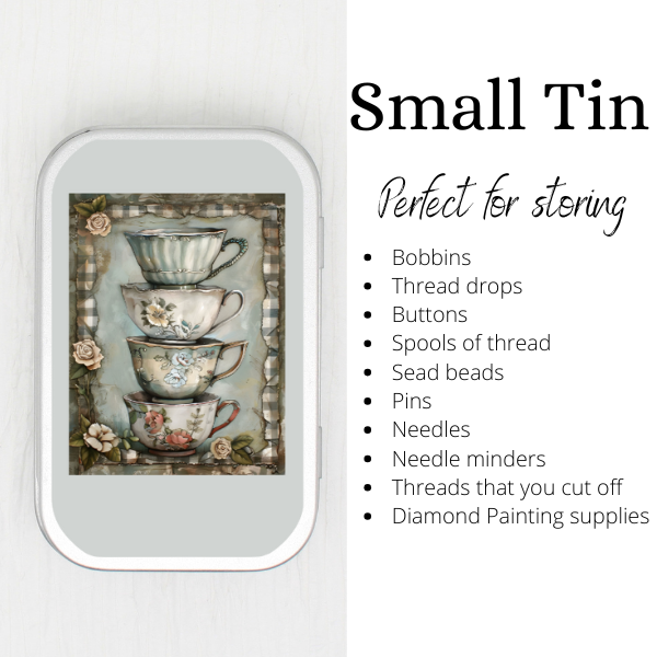 Teacups Small Storage Tin