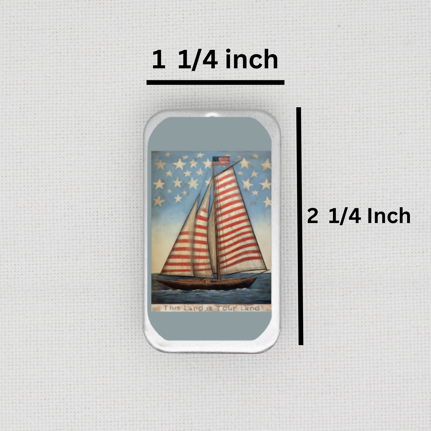 This Land Is Your Land Sailboat Needle Tin