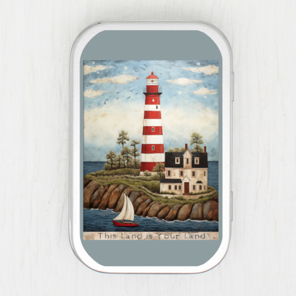 This Land Is Your Land Lighthouse Small Storage Tin