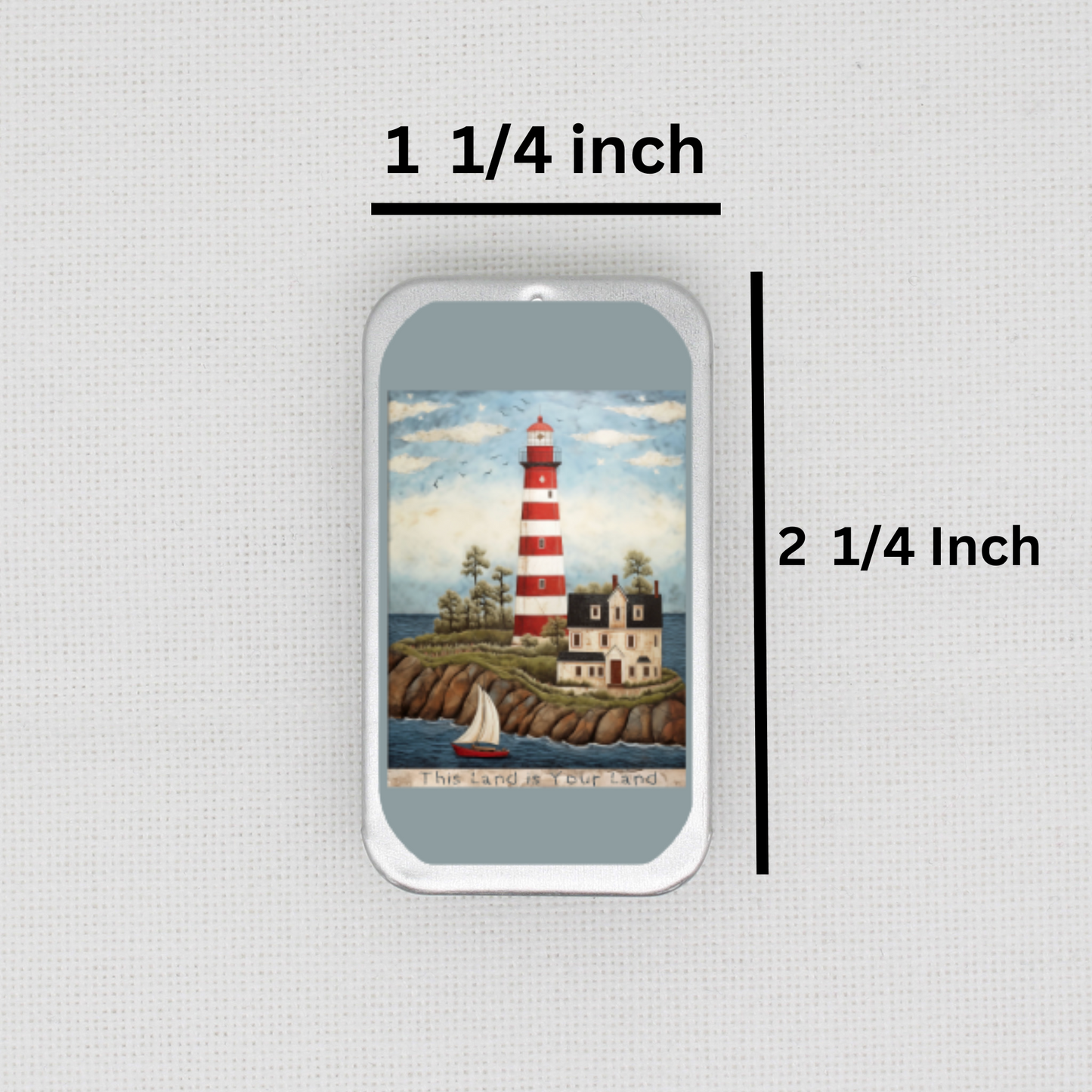 This Land Is Your Land Lighthouse Needle Tin
