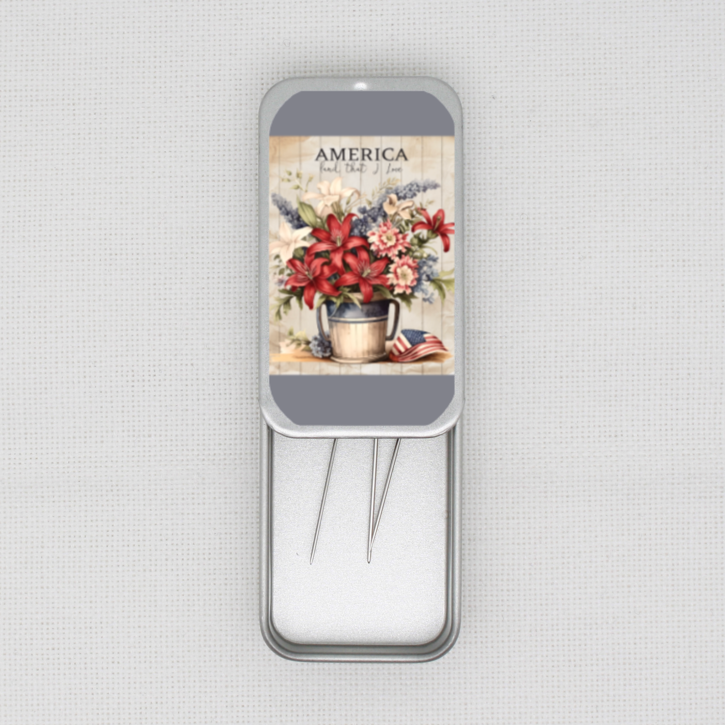American Flowers Needle Tin